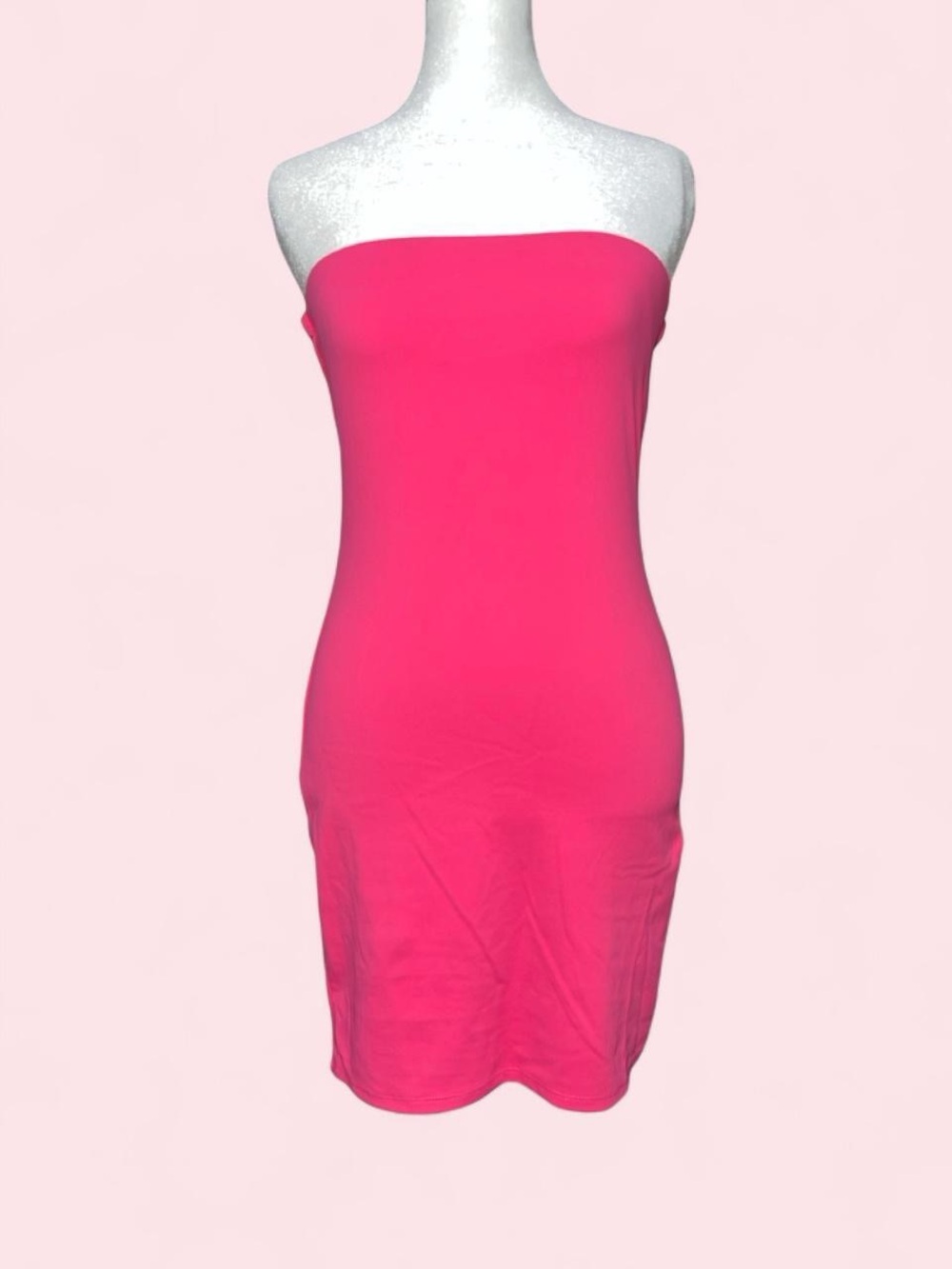 Medium Strapless Bodycon Dress - Hot Pink
